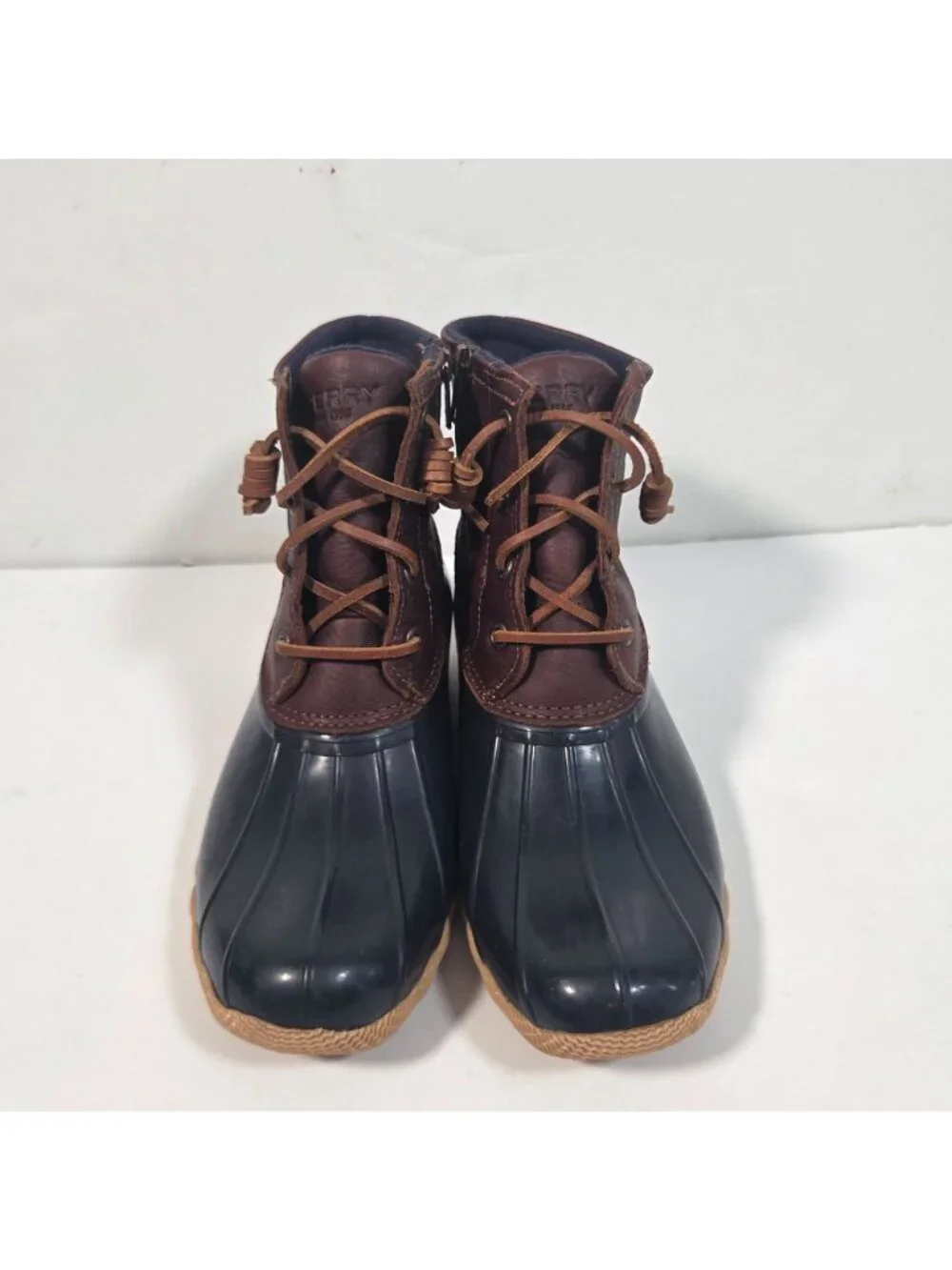 Sperry Saltwater Duck Boots Waterproof Rubber Rawhide Lace Rain Snow Boots 7 - Picture 3 of 10